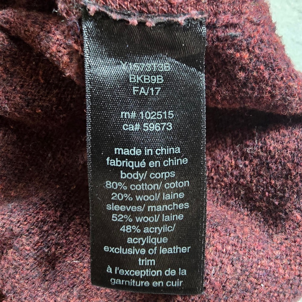 John Varvatos Mens Large Burgundy Sweater Colorblock Raglan Wool Blend - Picture 5 of 9